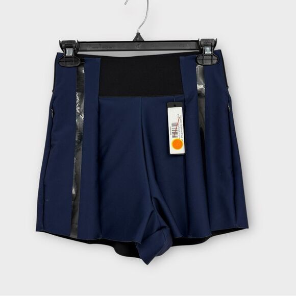 Ultracor Ultra High Essential Pavo Short in Blue with Black Patent Stripe XS NWT - Picture 1 of 4
